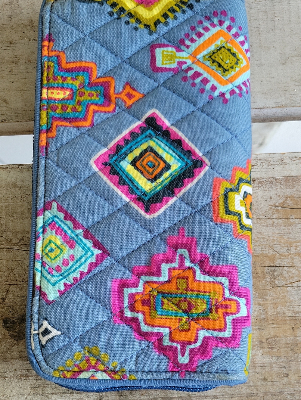Vera Bradley Painted Medallions Light Blue Quilted Wallet